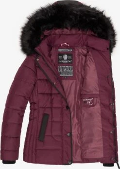 Marikoo Winterjassen Winterjas Unique Dames Wijnrood -Marikoo Winkel 0384f3d92071fdb0958fde4db46d6b1c