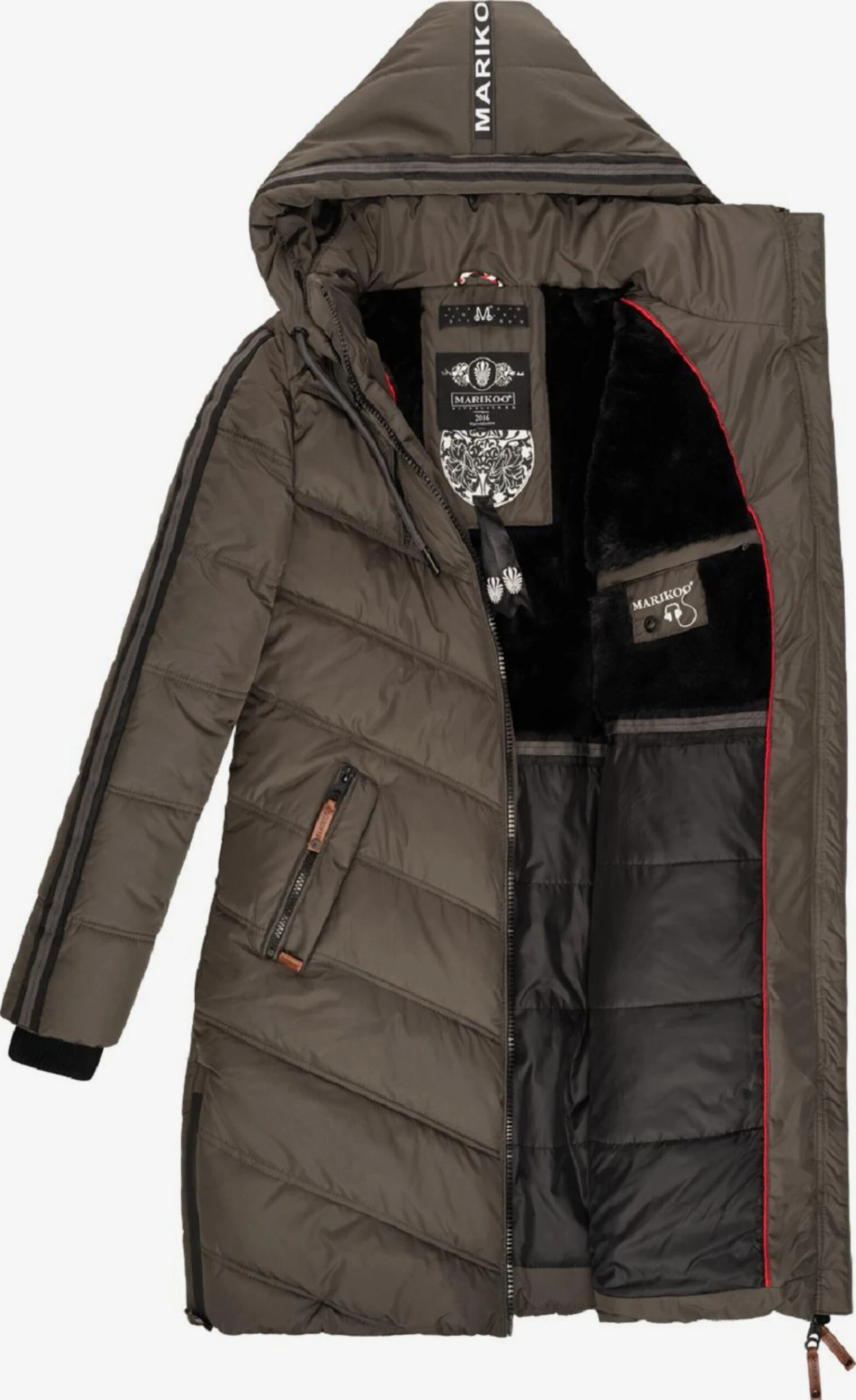 Marikoo Wintermantels Wintermantel Armasa Dames Antraciet 6 Marikoo Wintermantels Wintermantel Armasa Dames Antraciet - Afbeelding 4