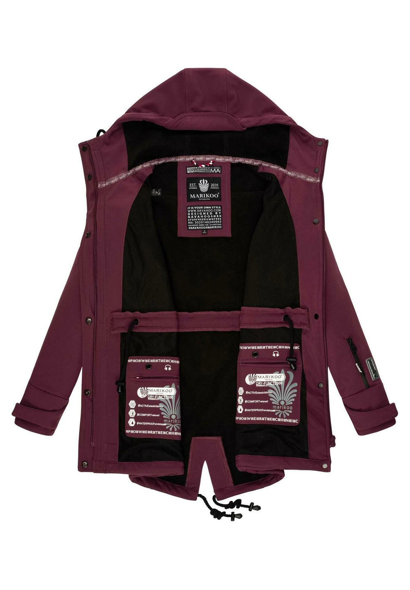 Marikoo Zimtzicke - Parka - Dark Red Melange 6 Marikoo Zimtzicke - Parka - Dark Red Melange - Afbeelding 4