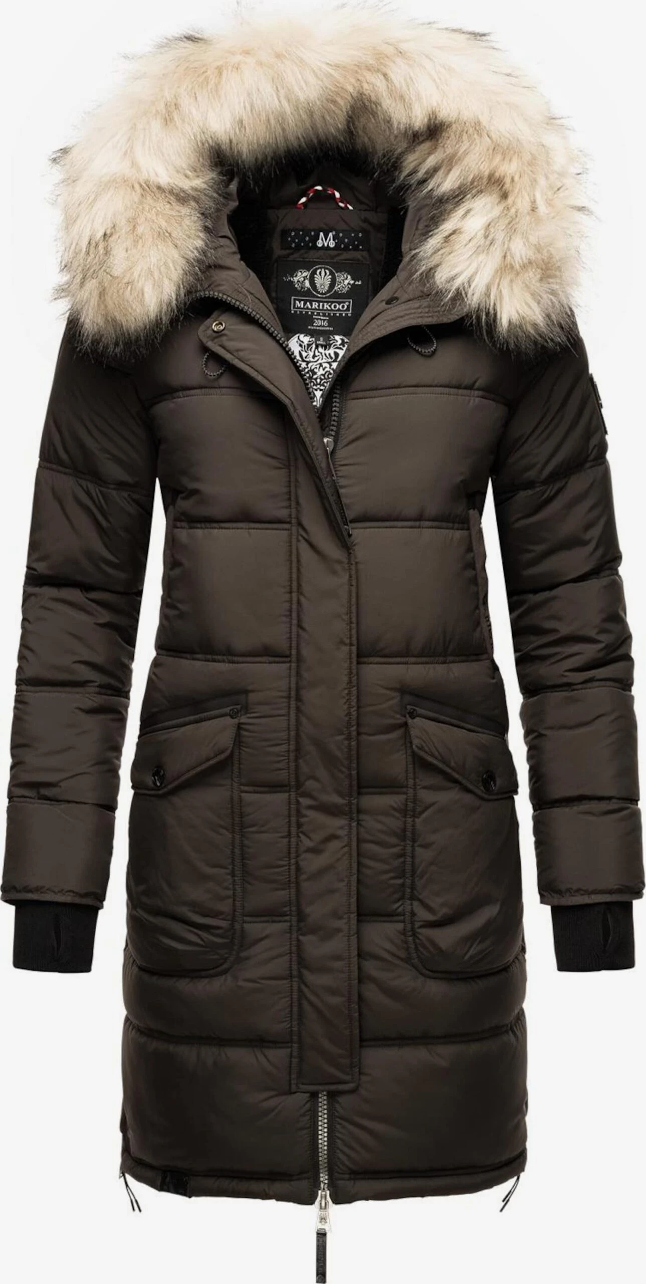 Marikoo Wintermantels Wintermantel Chaskaa Dames Basaltgrijs 3 Marikoo Wintermantels Wintermantel Chaskaa Dames Basaltgrijs