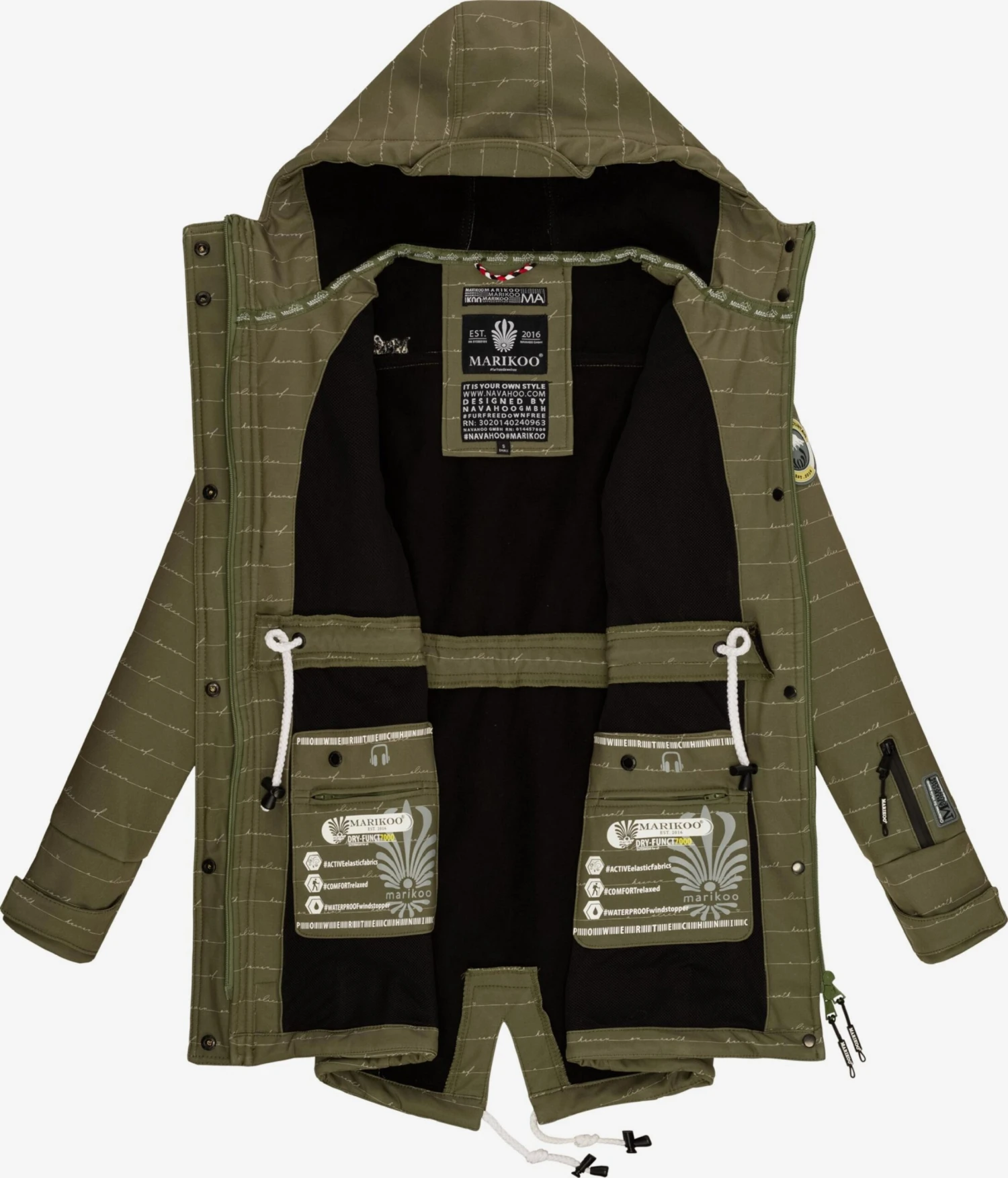 Marikoo Regenmantels Functionele Mantel Zimtzicke Dames Kaki 6 Marikoo Regenmantels Functionele Mantel Zimtzicke Dames Kaki - Afbeelding 4