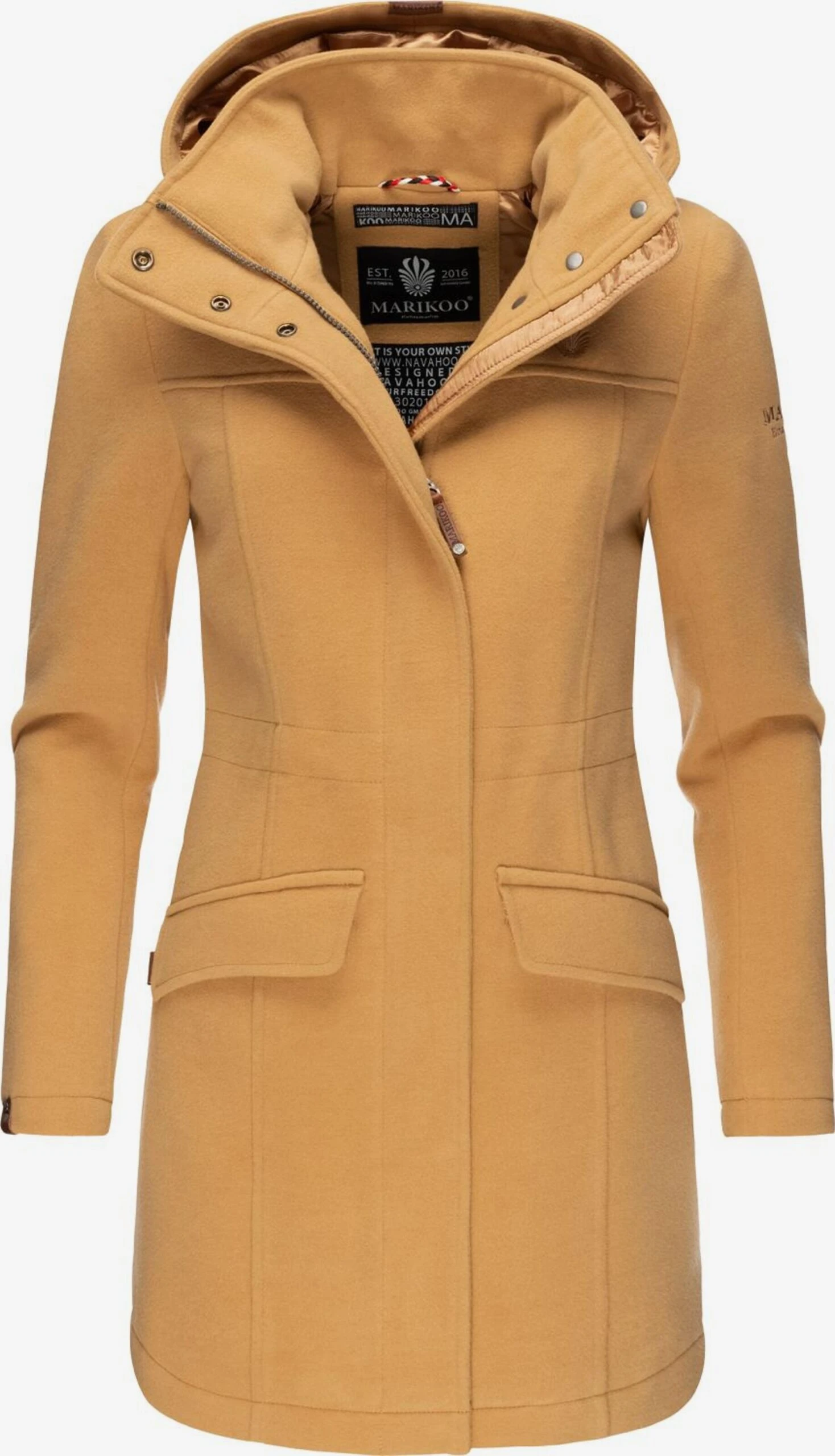 Marikoo Wintermantels Wintermantel Dames Bruin 2 Marikoo Wintermantels Wintermantel Dames Bruin