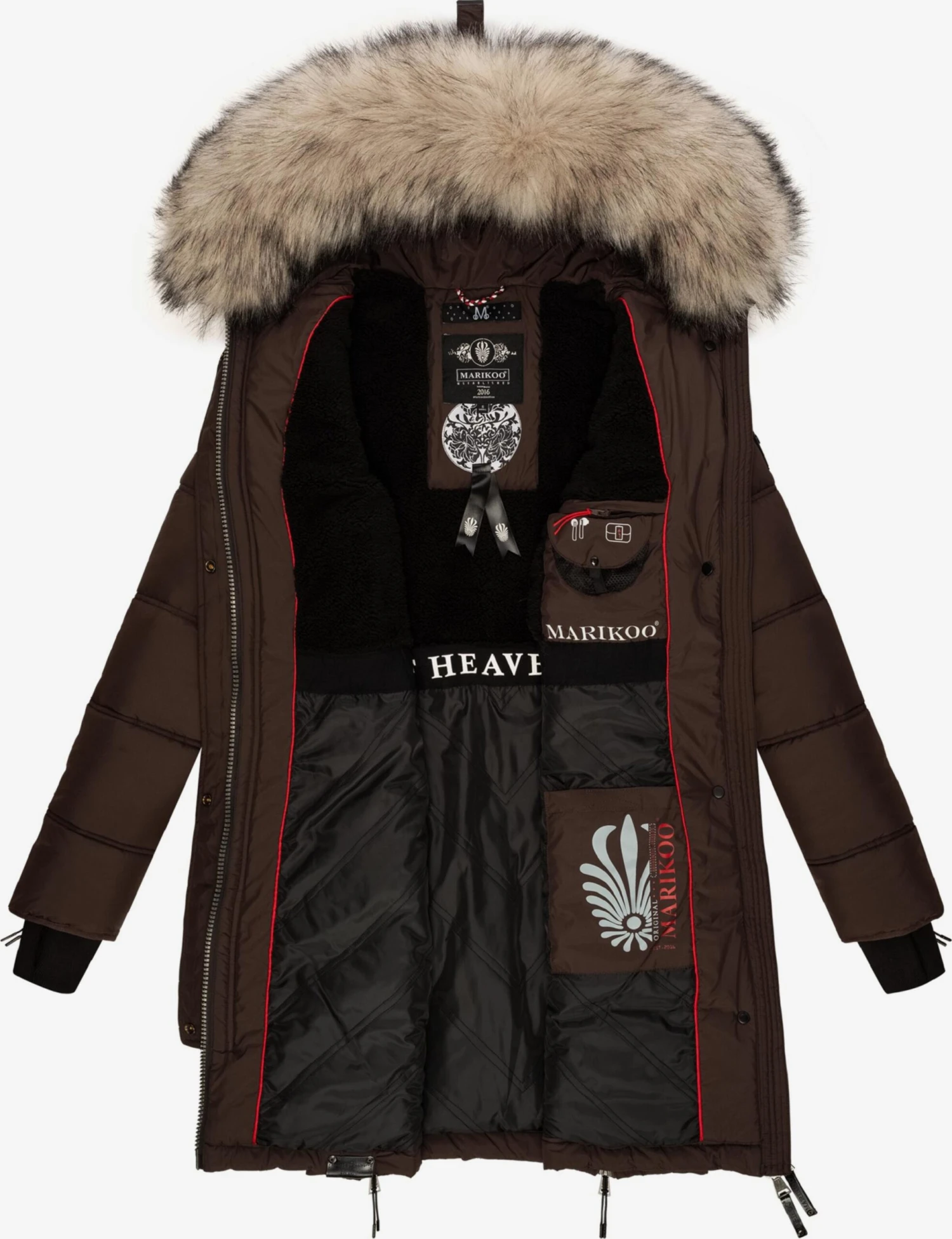 Marikoo Wintermantels Wintermantel Chaskaa Dames Mokka 7 Marikoo Wintermantels Wintermantel Chaskaa Dames Mokka - Afbeelding 5