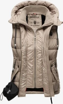 Marikoo Bodywarmers Bodywarmer Taisaa Dames Taupe -Marikoo Winkel 454b71b8cd92b7b324c9af0daba2ac41