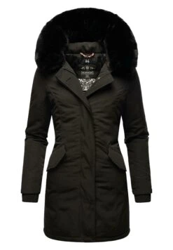 Marikoo Karmaa - Winterjas - Black With Black Fur -Marikoo Winkel 47dba6896e9c43a59865fbc99a545e9f
