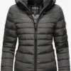 Marikoo Gewatteerde Jassen Winterjas Amber Dames Antraciet -Marikoo Winkel 49aafd61181a5ece21295cc4f7f93af7