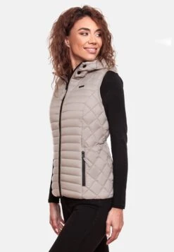 Marikoo Bodywarmers Bodywarmer Hasenpfote Dames Lichtgrijs -Marikoo Winkel 4d6a75b3ccf834d5b87f1773ea68bc13