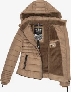 Marikoo Winterjassen Winterjas Amber Dames Beige -Marikoo Winkel 6121ed2db6ef882bd5e6f5e08993110c