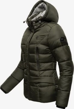 Marikoo Winterjassen Winterjas Loveleen Dames Olijfgroen -Marikoo Winkel 7a3dc564d15567833c4a15ebd87898c5