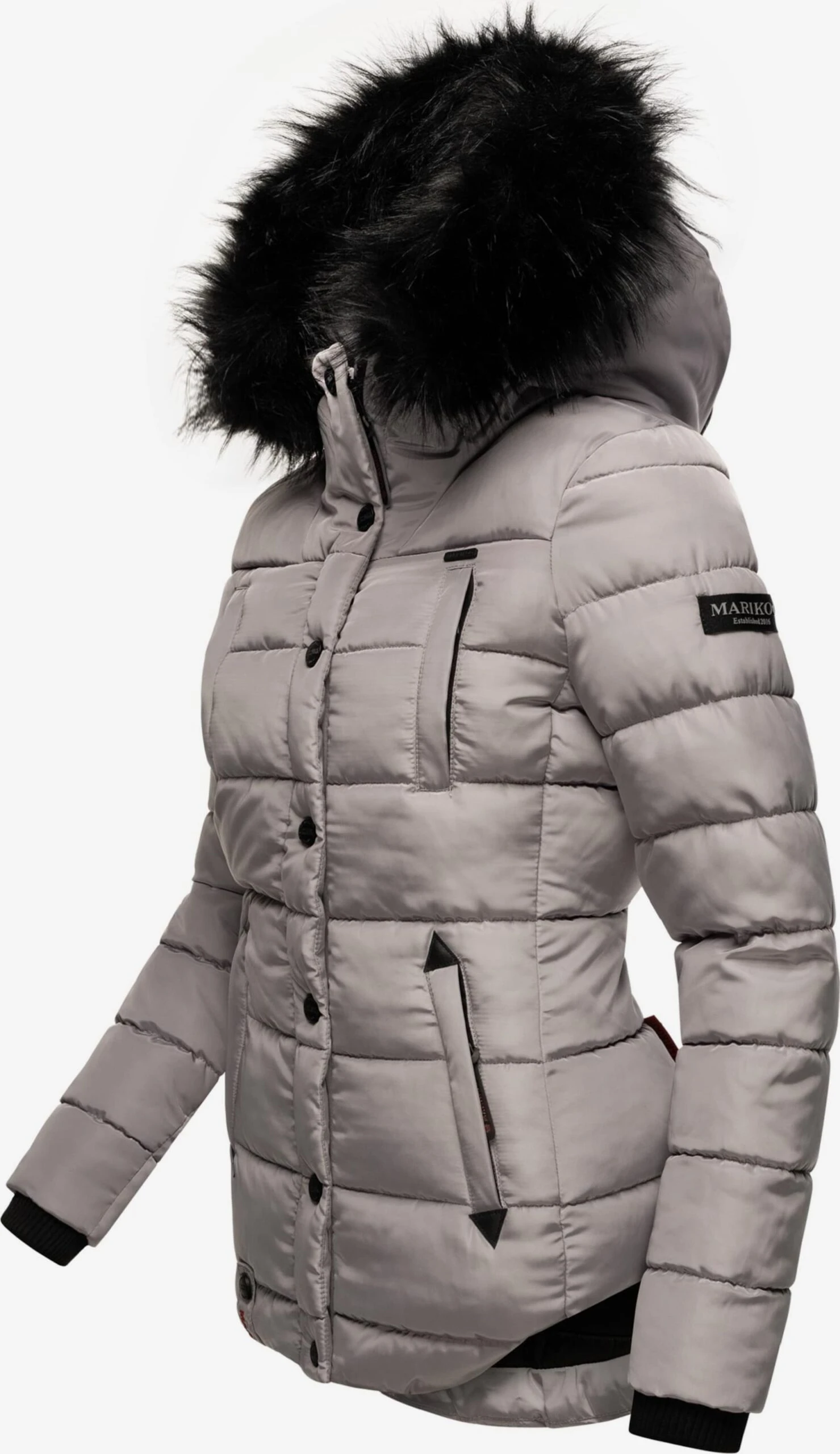 Marikoo Winterjassen Winterjas Lotusblüte Dames Grijs 4 Marikoo Winterjassen Winterjas Lotusblüte Dames Grijs - Afbeelding 2