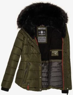 Marikoo Winterjassen Winterjas Lotusblüte Dames Olijfgroen -Marikoo Winkel 8e9fde97b56b7100f34114f911582cdc