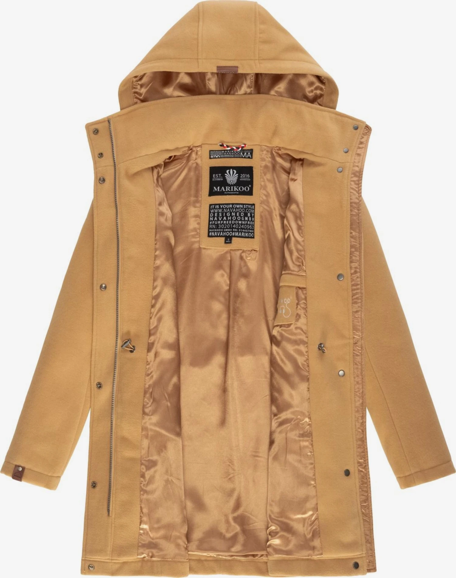 Marikoo Wintermantels Wintermantel Dames Bruin 6 Marikoo Wintermantels Wintermantel Dames Bruin - Afbeelding 5