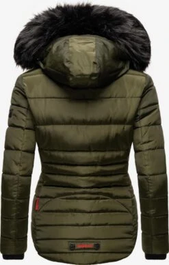 Marikoo Winterjassen Winterjas Lotusblüte Dames Olijfgroen -Marikoo Winkel 925a097b580431d24d7d32d7735a6ea9