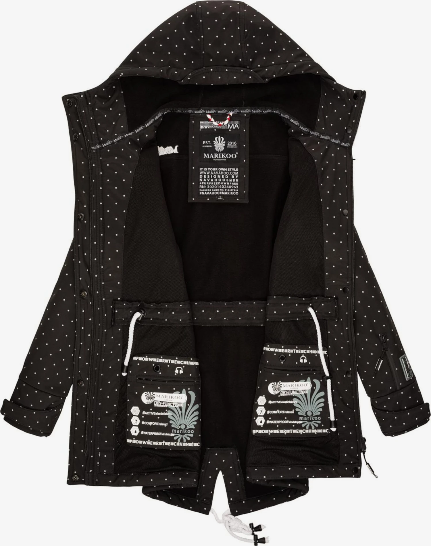 Marikoo Regenmantels Functionele Mantel Zimtzicke Dames Zwart 5 Marikoo Regenmantels Functionele Mantel Zimtzicke Dames Zwart - Afbeelding 3