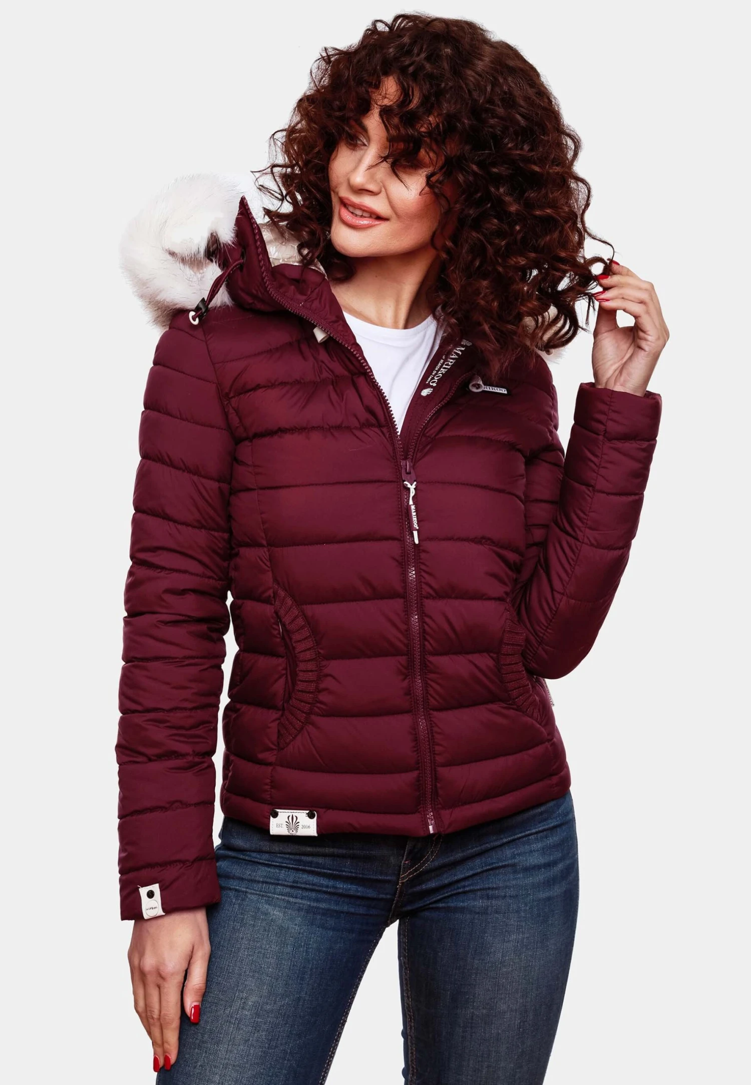 Marikoo Winterjas - Dark Red Melange 3 Marikoo Winterjas - Dark Red Melange