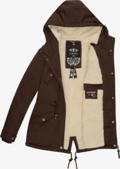 Marikoo Winterjassen Winterjas Manolya Dames Donkerbruin -Marikoo Winkel 9d8dfd10a873292749e23660068644c3