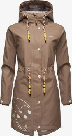 Marikoo Regenmantels Functionele Mantel Dames Bruin