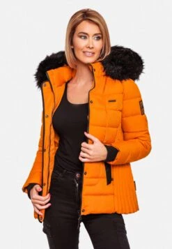 Marikoo Winterjassen Winterjas Unique Dames Oranje -Marikoo Winkel c347ca0185a8b42f02541cc2c4bc7b50