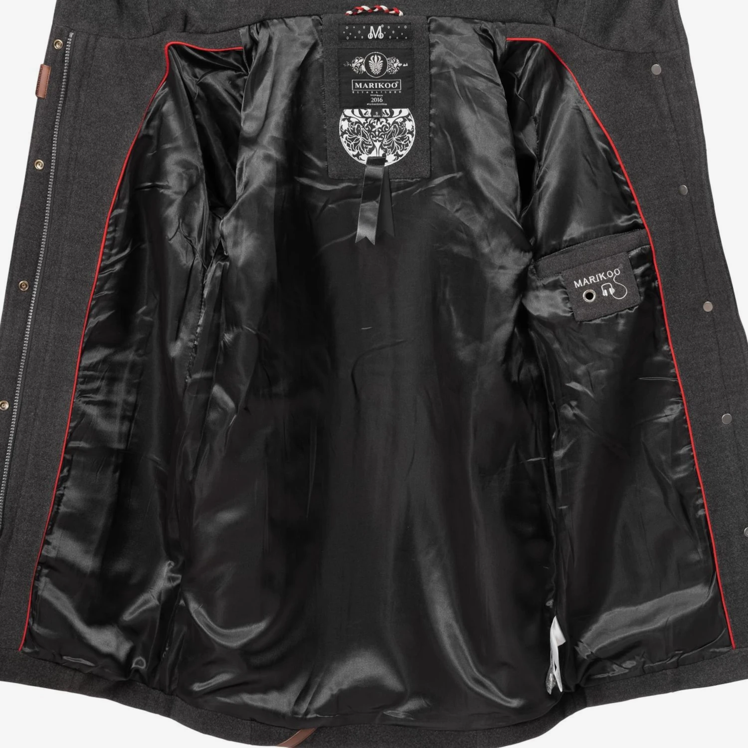 Marikoo Wintermantels Wintermantel Maikoo Dames Antraciet 6 Marikoo Wintermantels Wintermantel Maikoo Dames Antraciet - Afbeelding 4