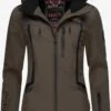 Marikoo Winterjassen Winterjas Dames Bruin -Marikoo Winkel c8bf32d82bcaff1323b1016dad11ef8c