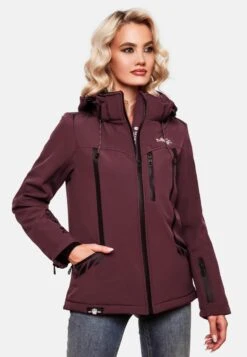 Marikoo Winterjassen Winterjas Dames Bordeaux -Marikoo Winkel cc5e47906a03fbcb6863407368a65b65