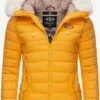 Marikoo Winterjassen Winterjas Nasriin Dames Geel -Marikoo Winkel d5586a338236bb0a680b4d5e9efa4cc4