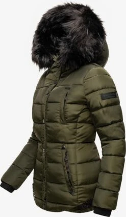Marikoo Winterjassen Winterjas Lotusblüte Dames Olijfgroen -Marikoo Winkel dbc772bb2ec63d338f0efce8abc2257b