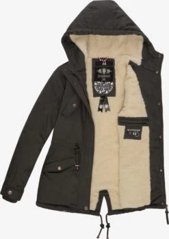 Marikoo Winterjassen Winterjas Manolya Dames Antraciet -Marikoo Winkel dc51ad48aa017fff1a68571fc30d0045
