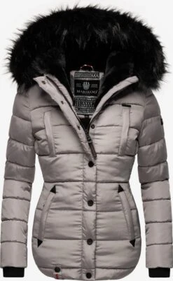 Marikoo Winterjassen Winterjas Lotusblüte Dames Grijs